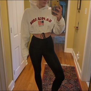 Vintage polo tie waist hoodie